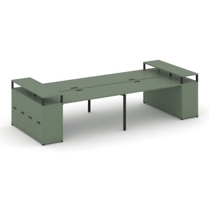 Concept Рабочая станция с опорными распаш. шкафами с верх. горизонтами  CN.DRS-265 B Кобо/Металл Чер