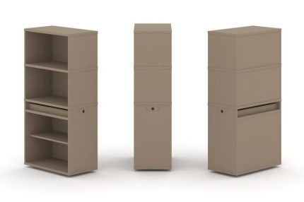 Estetica Набор №1. Тумба одиночная+высокая надставка ES.NB.1V-1 Латте 750*410*1520