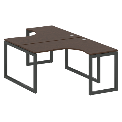 Metal System Quattro Рабочая станция криволинейная на О-образном м/к 50БО.РАС-СА-2.3 Венге Цаво/Мета