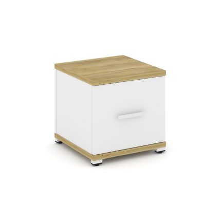 Concept Тумба приставная 1 распаш. фасад CN.TUP-004 W Дуб Винченцо/Белый Бриллиант/Металл Белый 420*
