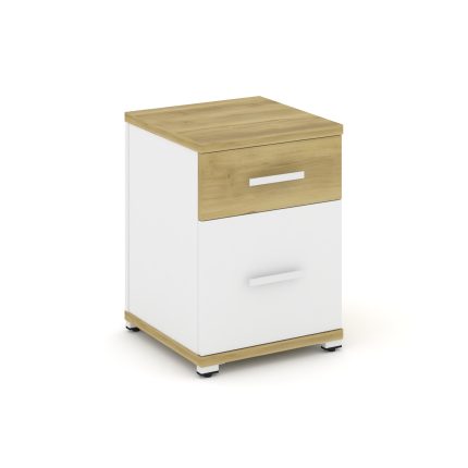 Concept Тумба опорная/приставная 1 ящ.+1 распаш. фасад CN.TUO-004 W Дуб Винченцо/Белый Бриллиант/Мет