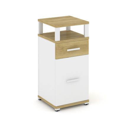 Concept Тумба опорная/приставная 1 ящ.+1 распаш. фасад с надставкой CN.TUO-006 W Дуб Винченцо/Белый