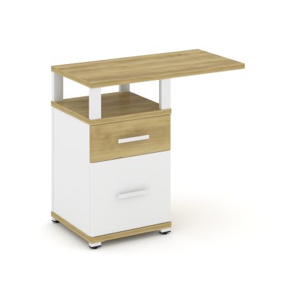 Concept Тумба приставная узкая 1 ящ.+1 распаш. фасад с надставкой широкой CN.TUS-004 W Дуб Винченцо/