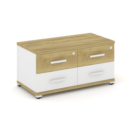 Concept Тумба приставная широкая 4 ящ. CN.TSP-001 W Дуб Винченцо/Белый Бриллиант/Металл Белый 836*42