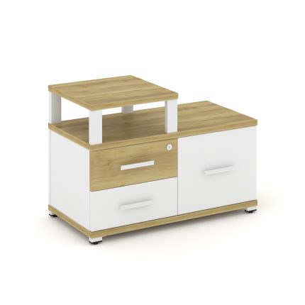 Concept Тумба приставная широкая 2 ящ.+1 распаш. фасад с надставкой узкой CN.TSP-005 W Дуб Винченцо/