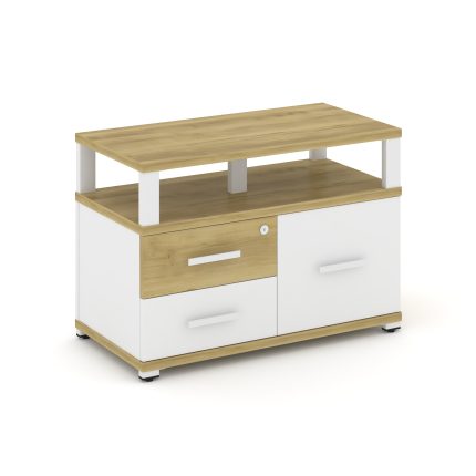 Concept Тумба приставная широкая 2 ящ.+1 распаш. фасад с надставкой широкой CN.TSP-006 W Дуб Винченц