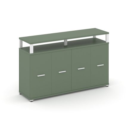 Concept Распаш. шкаф опорный/приставной с верх. горизонтом  CN.SOPR-006 W Кобо/Металл Белый 1480*420