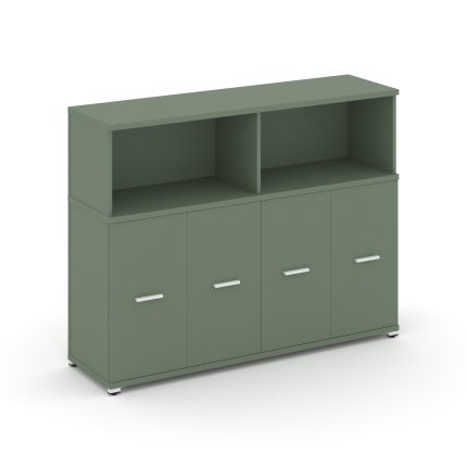 Concept Распаш. шкаф опорный/приставной с надставкой низ. CN.SOPR-007 W Кобо/Металл Белый 1480*420*1