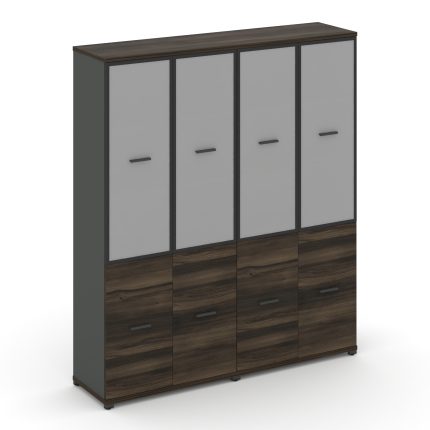 Concept Шкаф 2 широкие секции, 5 ниш CN.STS-522 RMB A Дуб Мали/Антрацит/Металл Антрацит/Сатин 1668*4