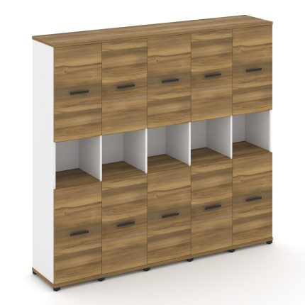 Concept Шкаф 5 узких секций, 5 ниш CN.STU-553 B Сандал Янтарный/Белый Бриллиант/Металл Черный 2084*4