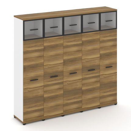 Concept Шкаф 5 узких секций, 5 ниш CN.STU-557 RPB B Сандал Янтарный/Белый Бриллиант/Металл Черный/Пр