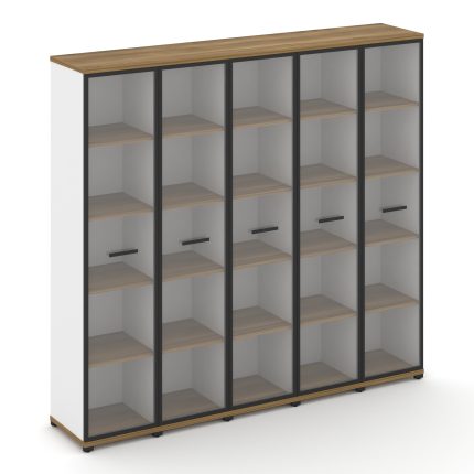 Concept Шкаф 5 узких секций, 5 ниш CN.STU-558 RPB B Сандал Янтарный/Белый Бриллиант/Металл Черный/Пр