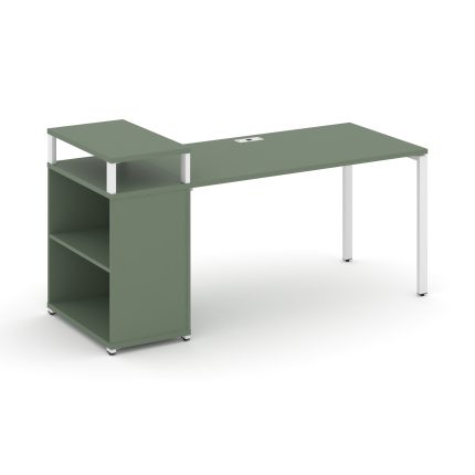 Concept Стол рабочий с опорным стеллажом с верх. горизонтом  CN.SP-208 Кобо/Металл Белый 2000*720*91