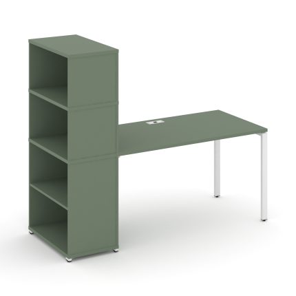 Concept Стол рабочий с опорным стеллажом с надставкой выс. CN.SP-215 Кобо/Металл Белый 1800*720*1530