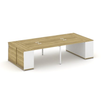 Concept Рабочая станция с опорными шкафами-купе CN.DRS-278 W Дуб Винченцо/Белый Бриллиант/Металл Бел