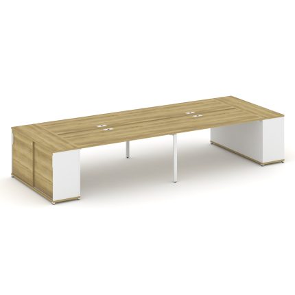 Concept Рабочая станция с опорными шкафами-купе CN.DRS-280 W Дуб Винченцо/Белый Бриллиант/Металл Бел