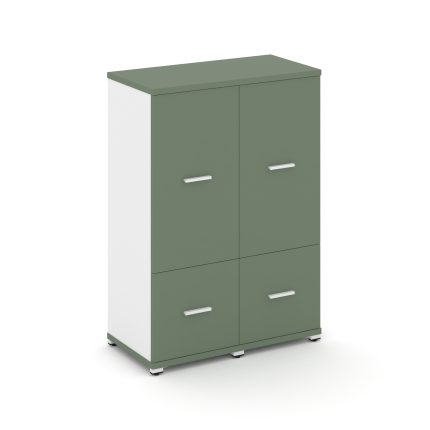 Concept Шкаф 2 узкие секции, 3 ниши CN.STU-322 W Кобо/Белый Бриллиант/Металл Белый 836*420*1186