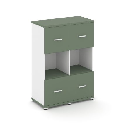 Concept Шкаф 2 узкие секции, 3 ниши CN.STU-325 W Кобо/Белый Бриллиант/Металл Белый 836*420*1186