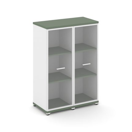 Concept Шкаф 2 узкие секции, 3 ниши CN.STU-326 RPW W Кобо/Белый Бриллиант/Металл Белый/Прозрачный 83