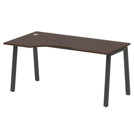 Metal System Стол криволинейный левый на А-образном м/к БА.СА-1 (L) Венге Цаво/Металл Антрацит 1600*