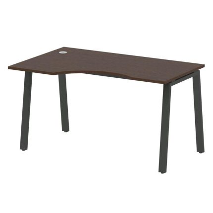 Metal System Стол криволинейный левый на А-образном м/к БА.СА-2 (L) Венге Цаво/Металл Антрацит 1400*