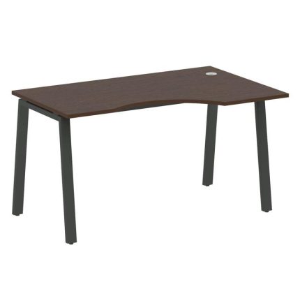 Metal System Стол криволинейный правый на А-образном м/к БА.СА-2 (R) Венге Цаво/Металл Антрацит 1400