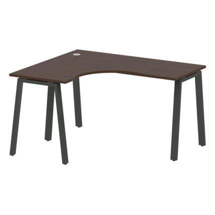 Metal System Стол криволинейный левый на А-образном м/к БА.СА-3 (L) Венге Цаво/Металл Антрацит 1400*