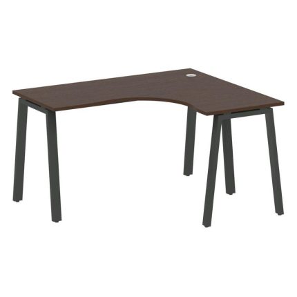 Metal System Стол криволинейный правый на А-образном м/к БА.СА-3 (R) Венге Цаво/Металл Антрацит 1400