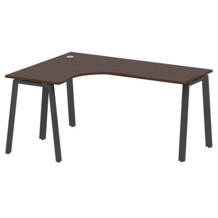 Metal System Стол криволинейный левый на А-образном м/к БА.СА-4 (L) Венге Цаво/Металл Антрацит 1600*