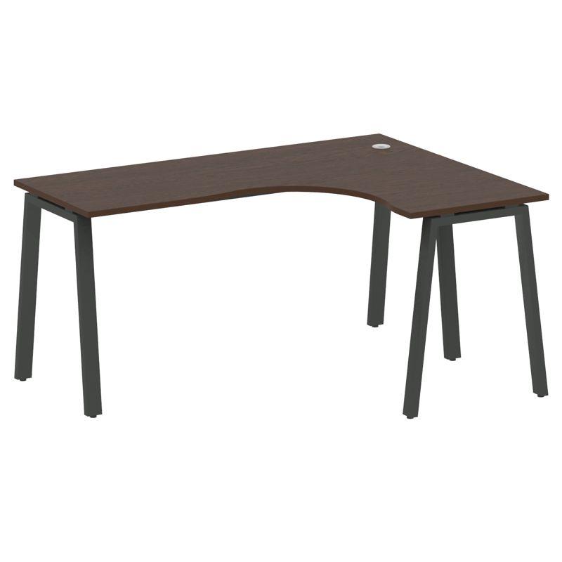 Metal System Стол криволинейный правый на А-образном м/к БА.СА-4 (R) Венге Цаво/Металл Антрацит 1600
