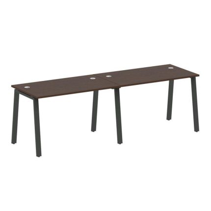 Metal System Рабочая станция на 2 места на А-образном м/к БА.СМ-2.2 Венге Цаво/Металл Антрацит 2400*