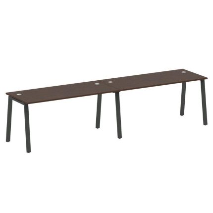 Metal System Рабочая станция на 2 места на А-образном м/к БА.СМ-2.4 Венге Цаво/Металл Антрацит 3200*