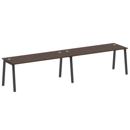 Metal System Рабочая станция на 2 места на А-образном м/к БА.СМ-2.5 Венге Цаво/Металл Антрацит 3600*