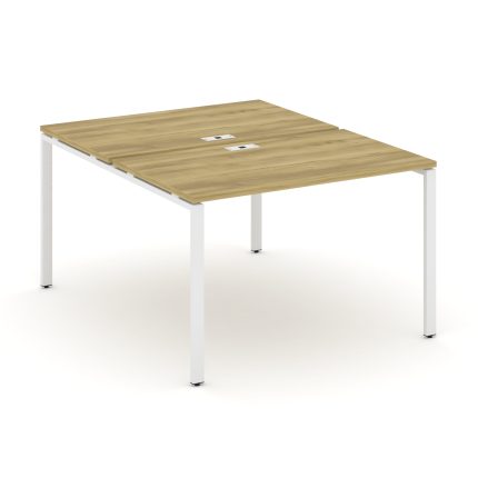 Concept Рабочая станция на 2 места CN.DRS-002 Дуб Винченцо/Металл Белый 1180*1480*750