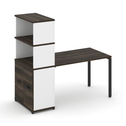Concept Стол рабочий с опорным распаш. шкафом с надставкой выс. CN.SP-230 B Дуб Мали/Белый Бриллиант