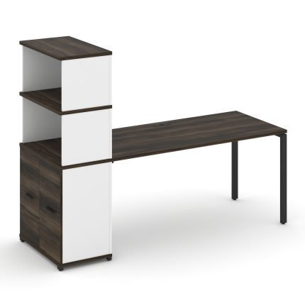 Concept Стол рабочий с опорным распаш. шкафом с надставкой выс. CN.SP-232 B Дуб Мали/Белый Бриллиант