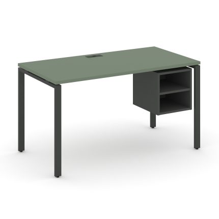 Concept Стол рабочий с подвесной тумбой с 2 открытыми нишами CN.SP-106 Кобо/Антрацит/Металл Антрацит