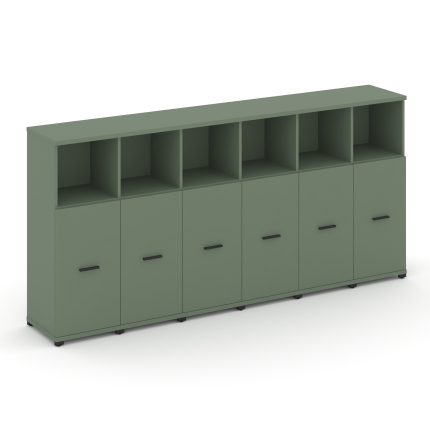 Concept Шкаф 6 узких секций, 3 ниши CN.STU-363 B Кобо/Металл Черный 2500*420*1186