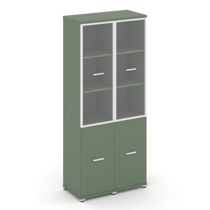 Concept Шкаф 2 узкие секции, 5 ниш CN.STU-522 RPW W Кобо/Металл Белый/Прозрачный 836*420*1922