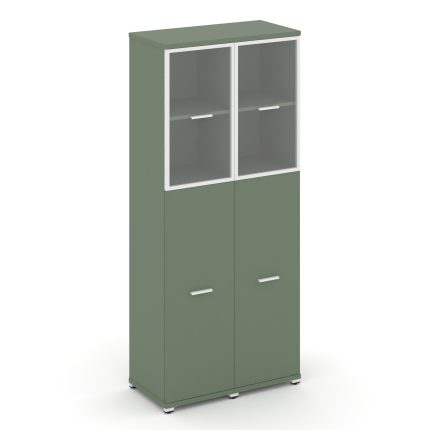 Concept Шкаф 2 узкие секции, 5 ниш CN.STU-525 RPW W Кобо/Металл Белый/Прозрачный 836*420*1922