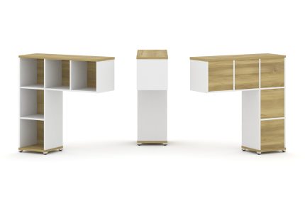 Concept Надставка низкая CN.ONN-001 Дуб Винченцо/Белый Бриллиант/Металл Белый 1099*365*1130