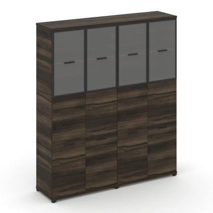 Concept Шкаф 2 широкие секции, 5 ниш CN.STS-525 RPB A Дуб Мали/Антрацит/Металл Антрацит/Прозрачный 1