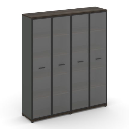 Concept Шкаф 2 широкие секции, 5 ниш CN.STS-528 RPB A Дуб Мали/Антрацит/Металл Антрацит/Прозрачный 1