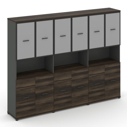 Concept Шкаф 3 широкие секции, 5 ниш CN.STS-533 RMB A Дуб Мали/Антрацит/Металл Антрацит/Сатин 2500*4