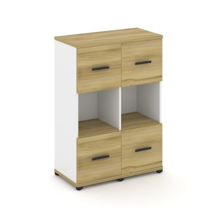 Concept Шкаф 2 узкие секции, 3 ниши CN.STU-325 B Дуб Винченцо/Белый Бриллиант/Металл Черный 836*420*