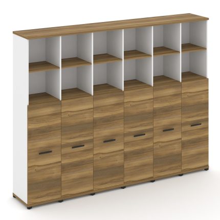 Concept Шкаф 6 узких секций, 5 ниш CN.STU-564 B Сандал Янтарный/Белый Бриллиант/Металл Черный 2500*4