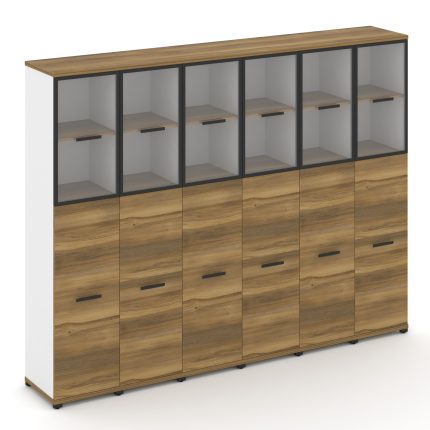 Concept Шкаф 6 узких секций, 5 ниш CN.STU-565 RPB B Сандал Янтарный/Белый Бриллиант/Металл Черный/Пр