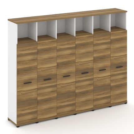 Concept Шкаф 6 узких секций, 5 ниш CN.STU-566 B Сандал Янтарный/Белый Бриллиант/Металл Черный 2500*4