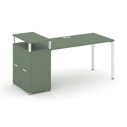 Concept Стол рабочий с опорным распаш. шкафом с верх. горизонтом  CN.SP-222 W Кобо/Металл Белый 1600