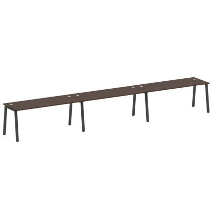 Metal System Рабочая станция на 3 места на А-образном м/к БА.СМ-3.5 Венге Цаво/Металл Антрацит 5400*